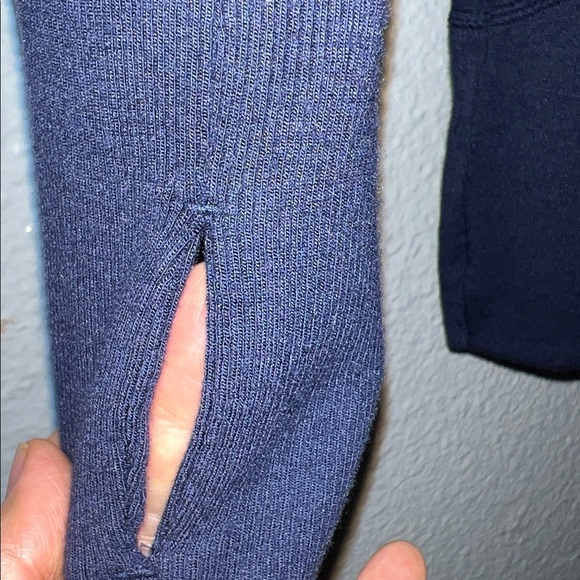 ATHLETA NAVY BLUE LONG SLEEVE POCKETS NIRVANA PRANAYAMA WRAP CARDIGAN SIZE S - Picture 4 of 9